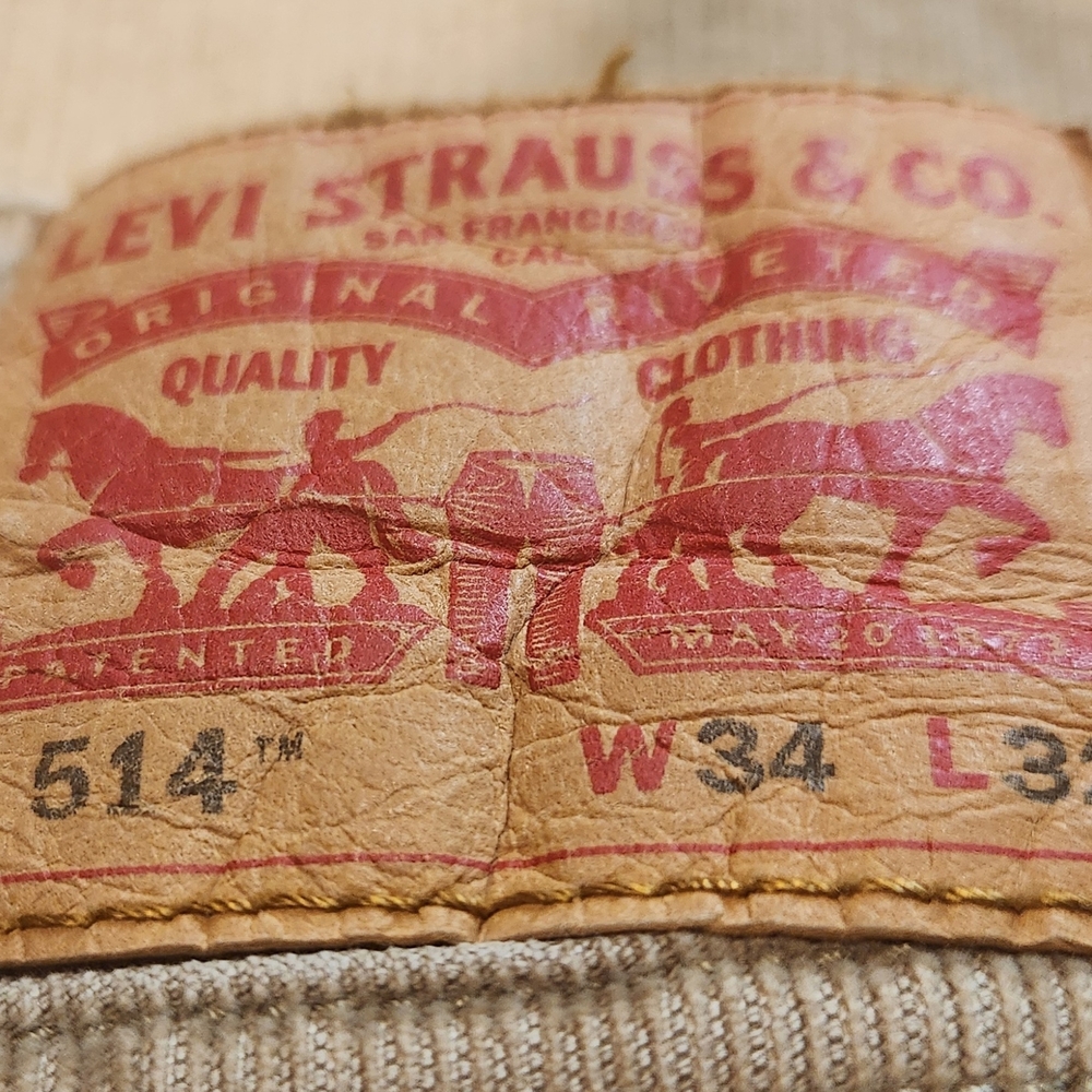 ⭐️Levi's 514 Women's Straight Leg Tan Corduroy Jeans Size 34 - Picture 5 of 8